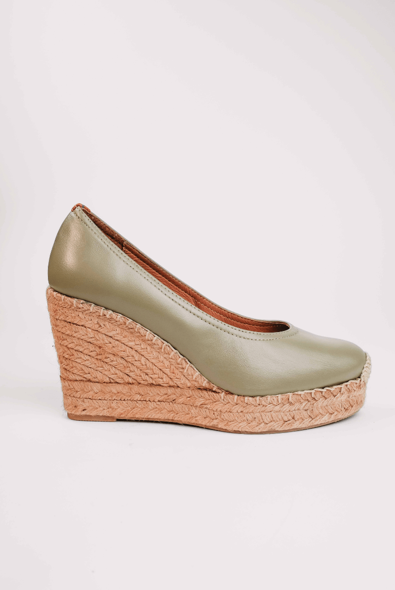 Scoop Leather Espadrille in Sage - Penelope Chilvers - Archery Close