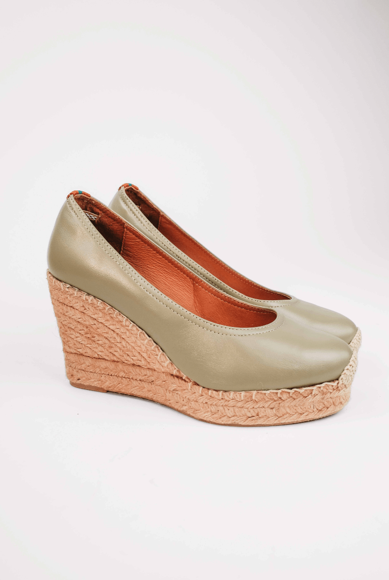 Scoop Leather Espadrille in Sage - Penelope Chilvers - Archery Close
