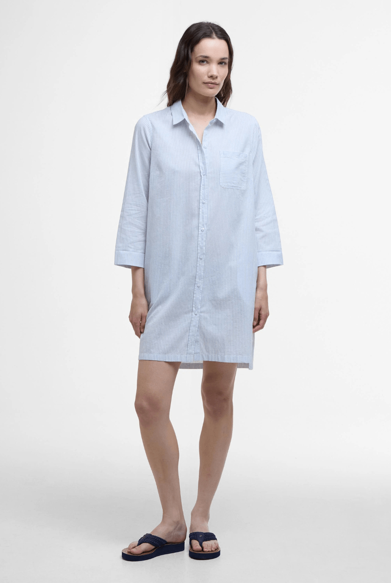 Seaglow Shirt Dress in Chambray - Barbour - Archery Close