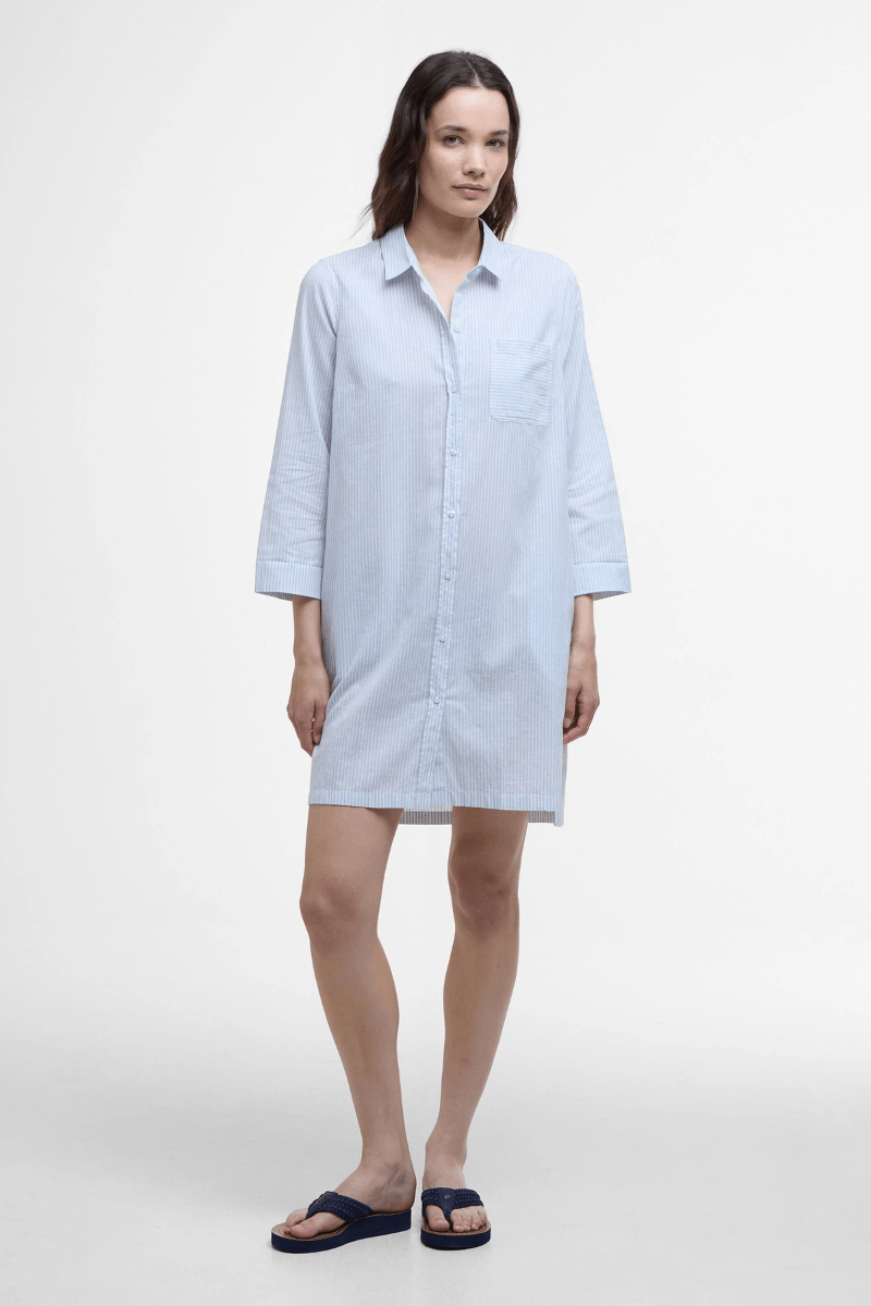 Seaglow Shirt Dress in Chambray - Barbour - Archery Close