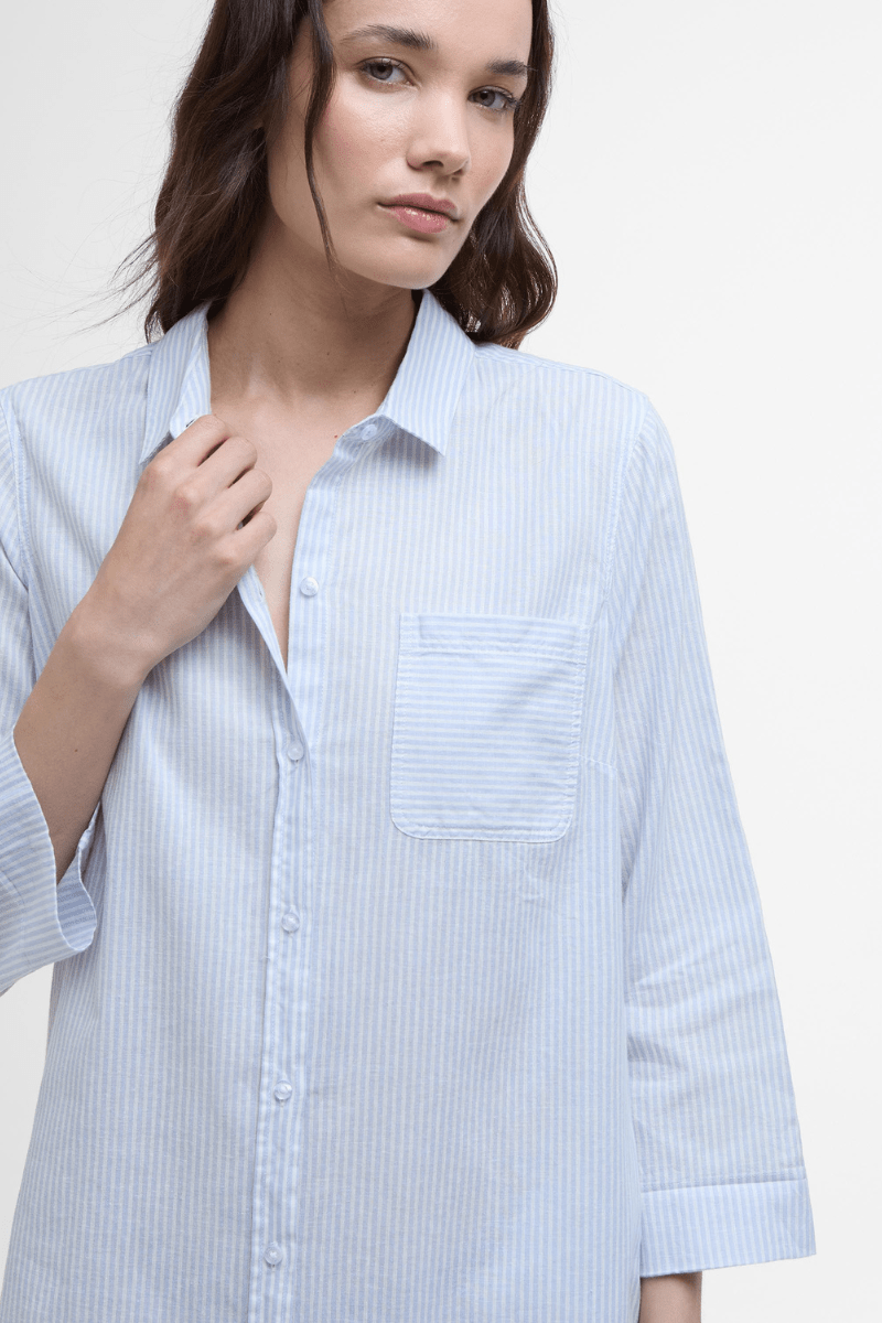 Seaglow Shirt Dress in Chambray - Barbour - Archery Close