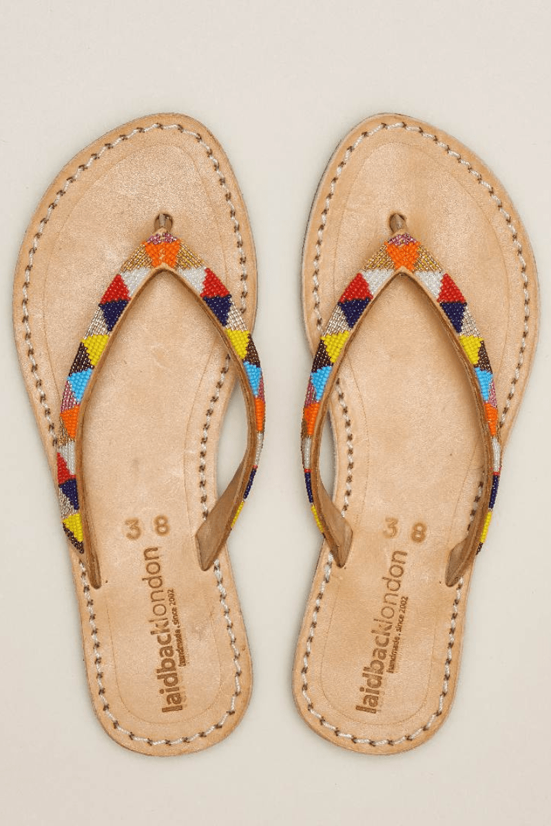 Seri SSG Leather Sandal Tribal/Green - Laidback London - Archery Close