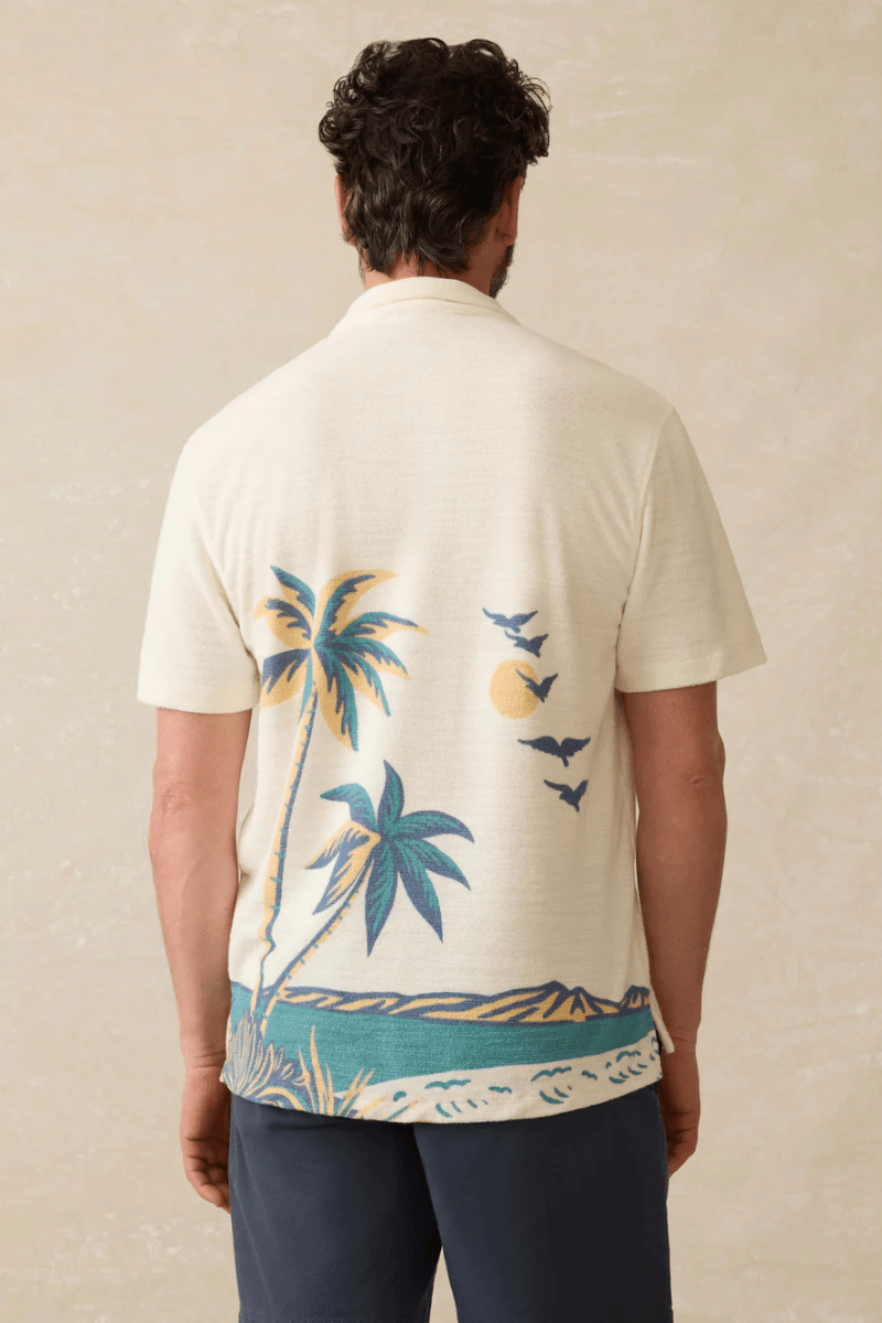 Short - Sleeve Cabana Towel Terry Shirt - Faherty Brand - Archery Close