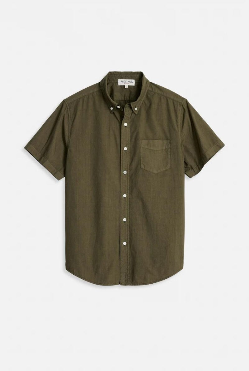 Short Sleeve Mill Shirt in Paper Poplin - Alex Mill - Archery Close