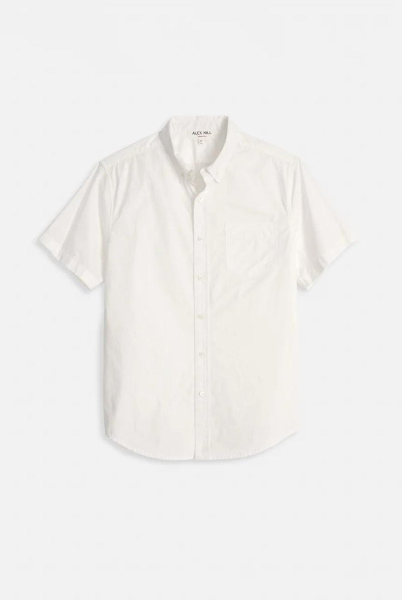 Short Sleeve Mill Shirt in Paper Poplin - Alex Mill - Archery Close