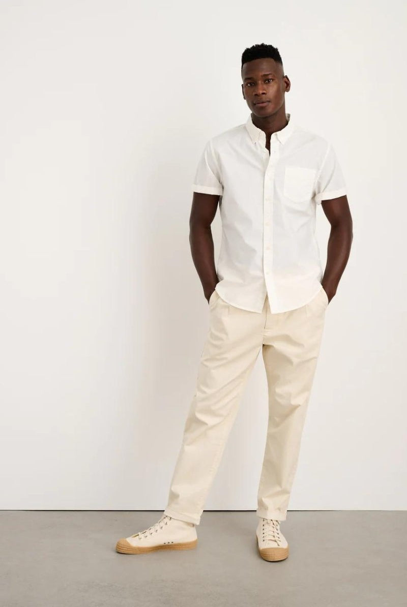 Short Sleeve Mill Shirt in Paper Poplin - Alex Mill - Archery Close