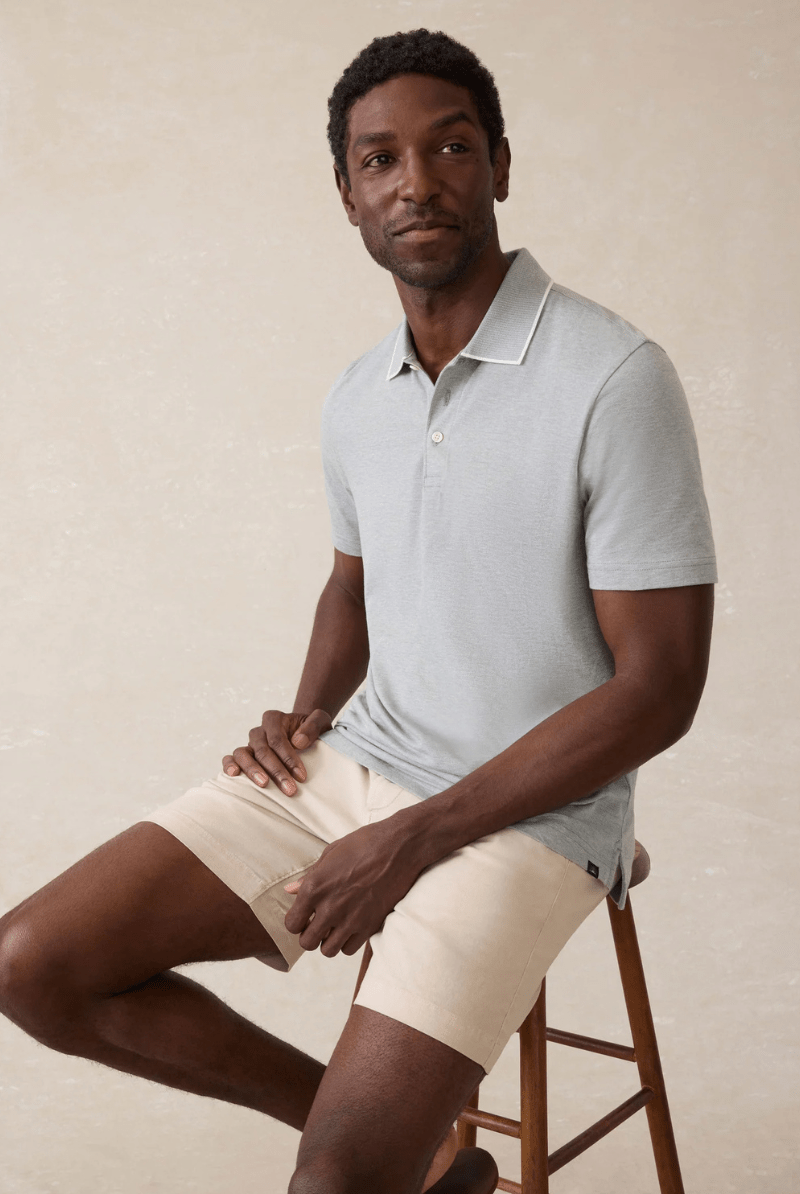 Short - Sleeve Movement Pique Polo - Faherty Brand - Archery Close