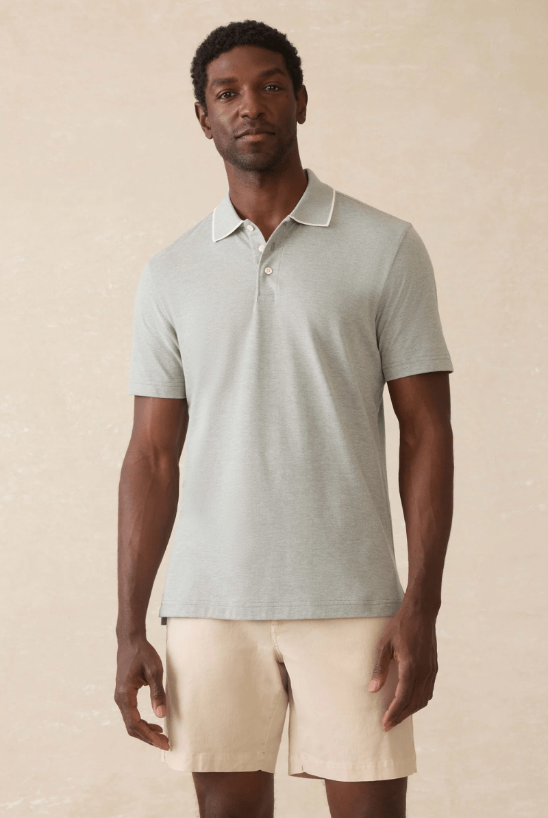 Short - Sleeve Movement Pique Polo - Faherty Brand - Archery Close