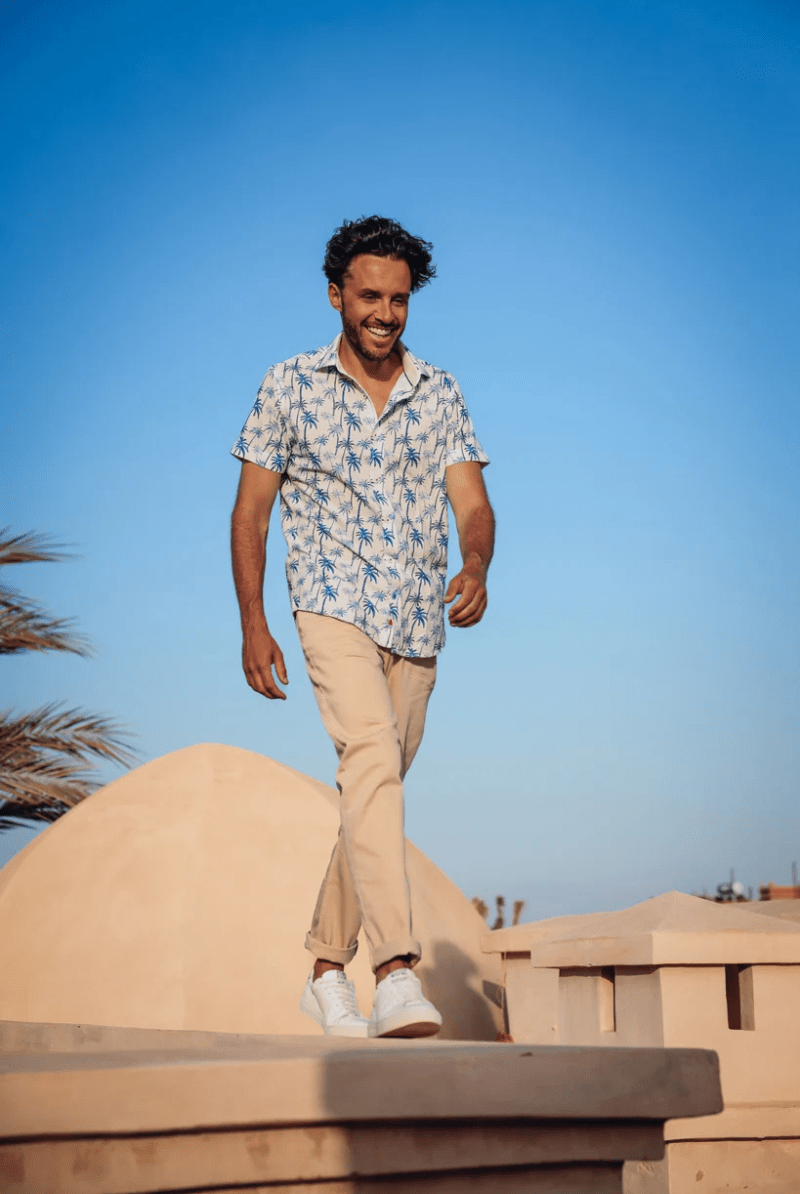 Short Sleeve Palm Tree Shirt - A Fish Named Fred - Archery Close