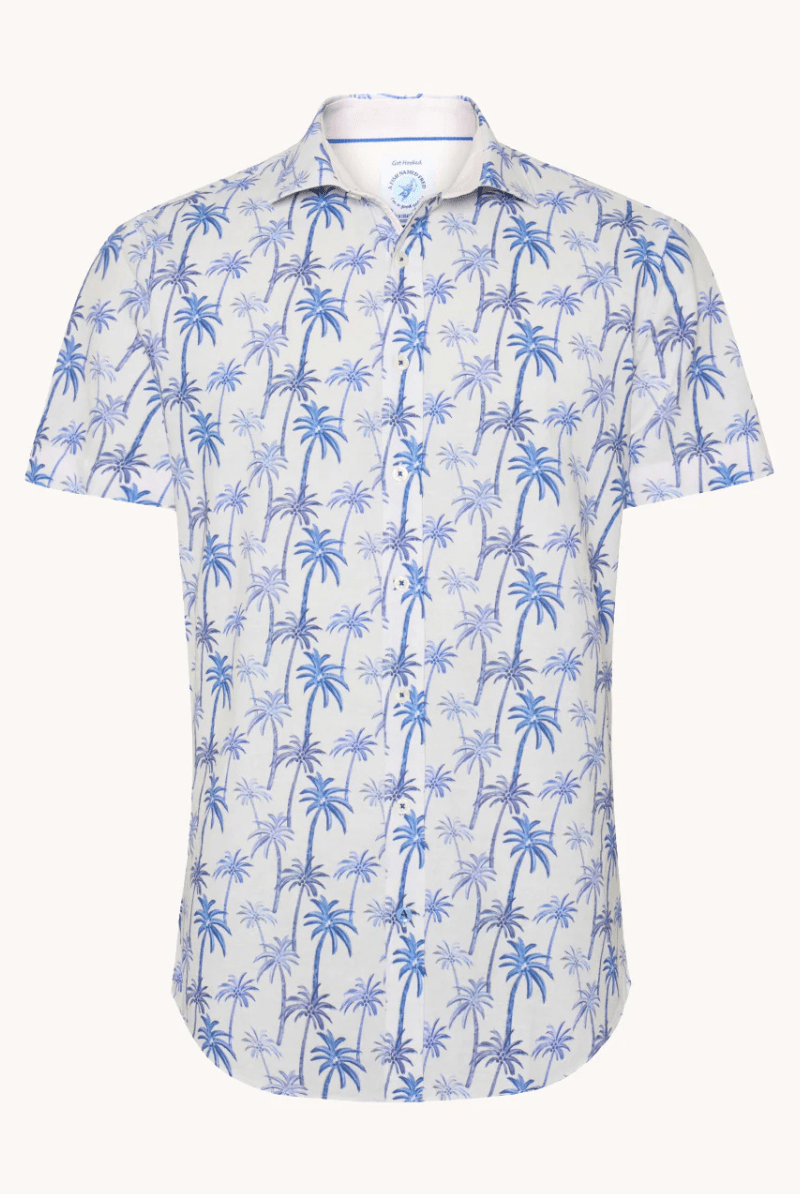 Short Sleeve Palm Tree Shirt - A Fish Named Fred - Archery Close