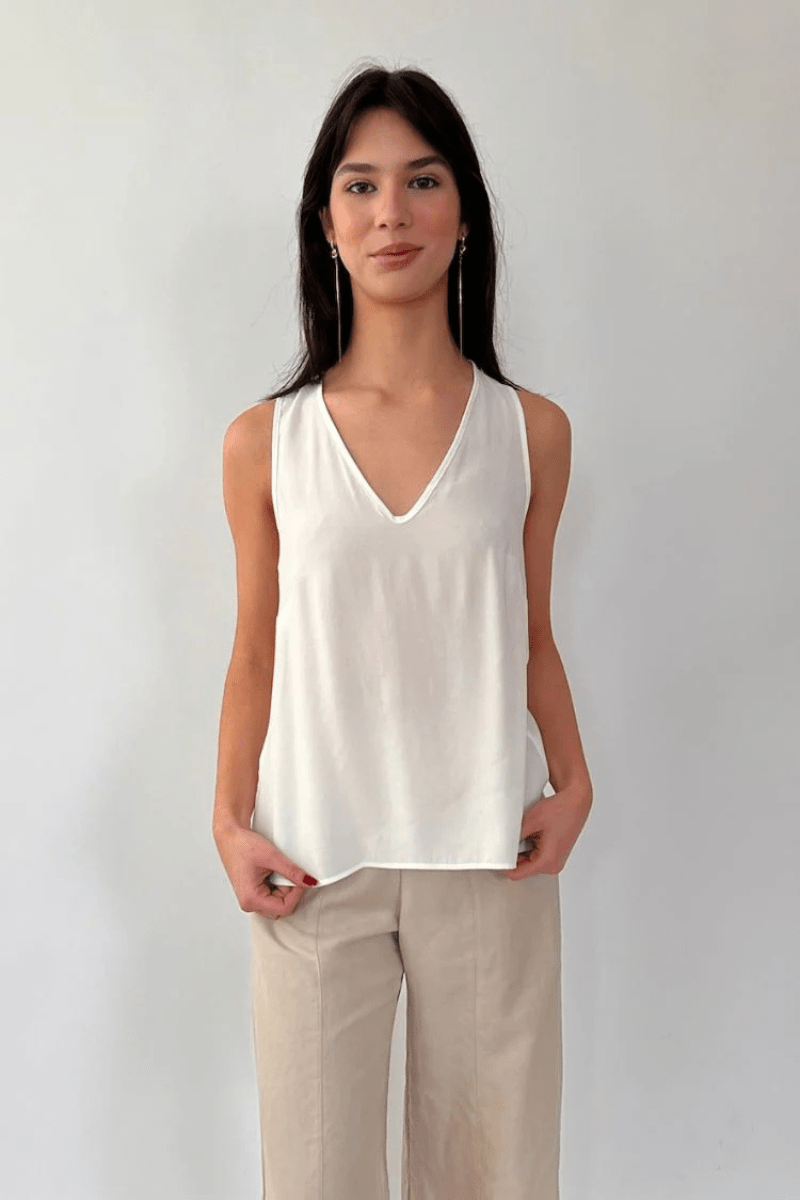 Simple Tank in White - Natalie Busby - Archery Close