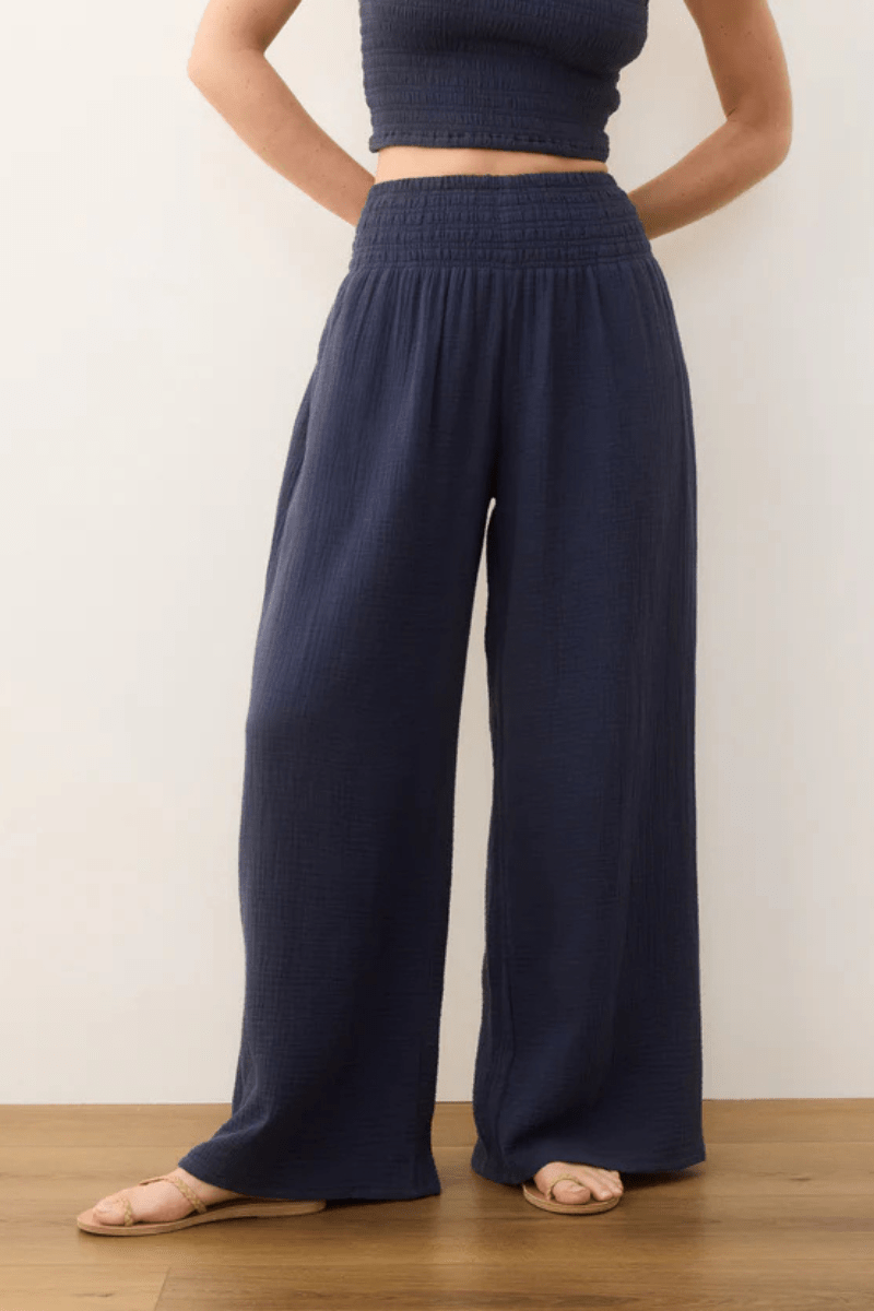 Sophia Double Cloth Palazzo Pant - Marine Layer - Archery Close