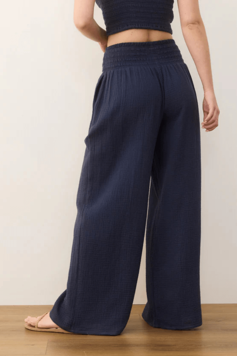 Sophia Double Cloth Palazzo Pant - Marine Layer - Archery Close