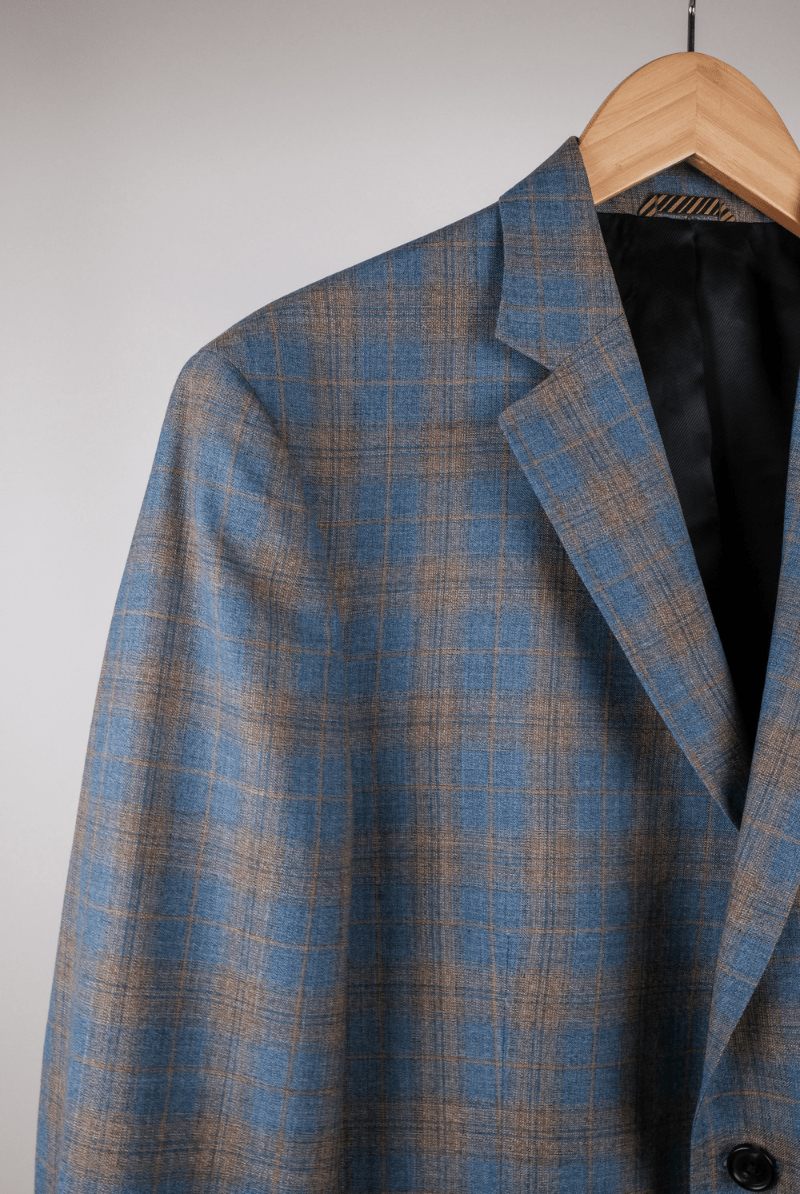 Sport Coat in Blue/Tan - Billy Reid - Archery Close