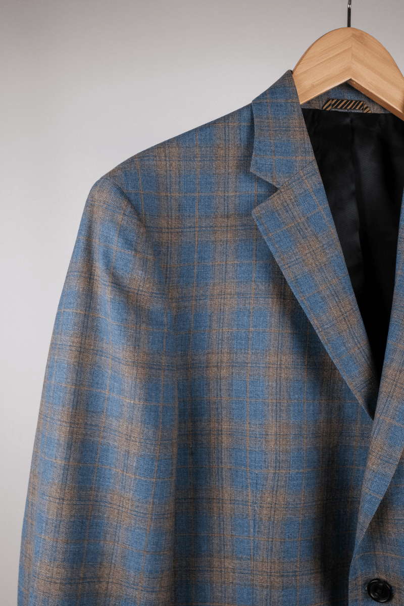Sport Coat in Blue/Tan - Billy Reid - Archery Close