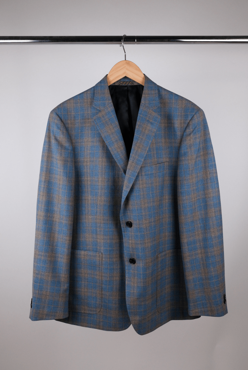 Sport Coat in Blue/Tan - Billy Reid - Archery Close