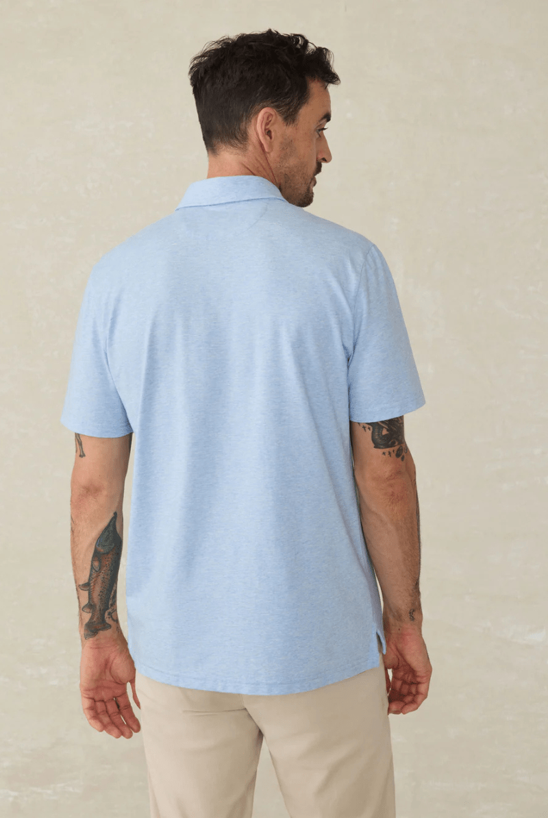 SS Movement Polo in Cardiff Blue Heather - Faherty Brand - Archery Close