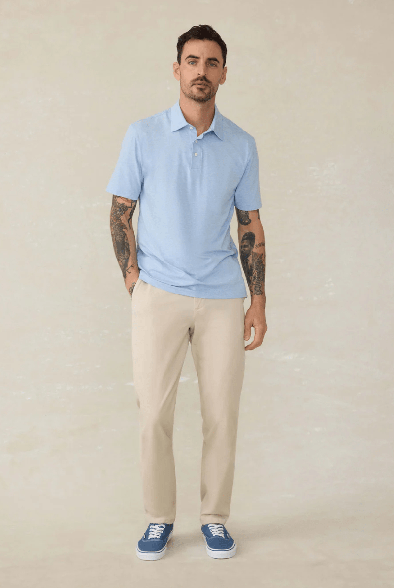 SS Movement Polo in Cardiff Blue Heather - Faherty Brand - Archery Close