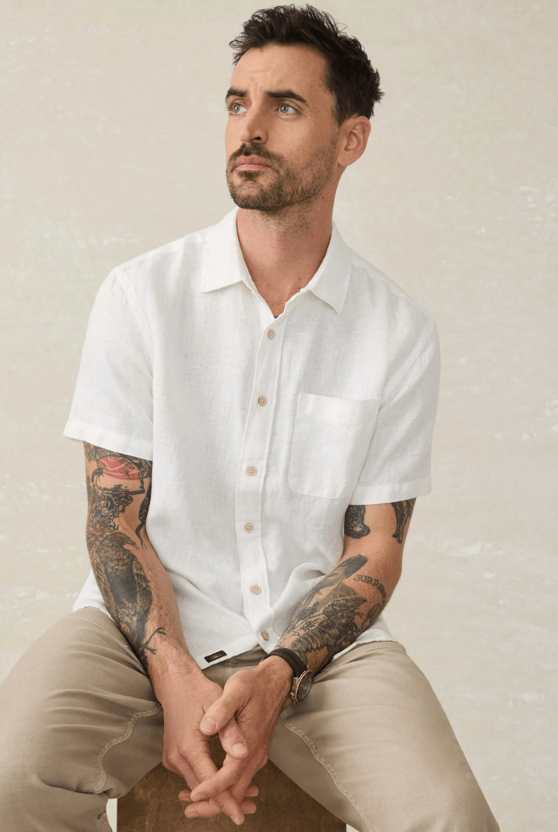 SS Palma Linen Shirt - Faherty Brand - Archery Close