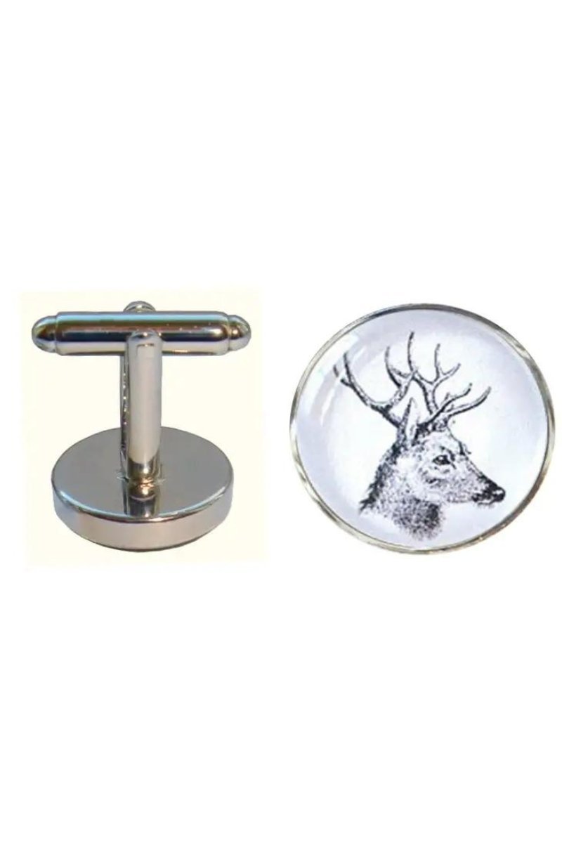 Stags Head Cufflinks - Bassin and Brown - Archery Close