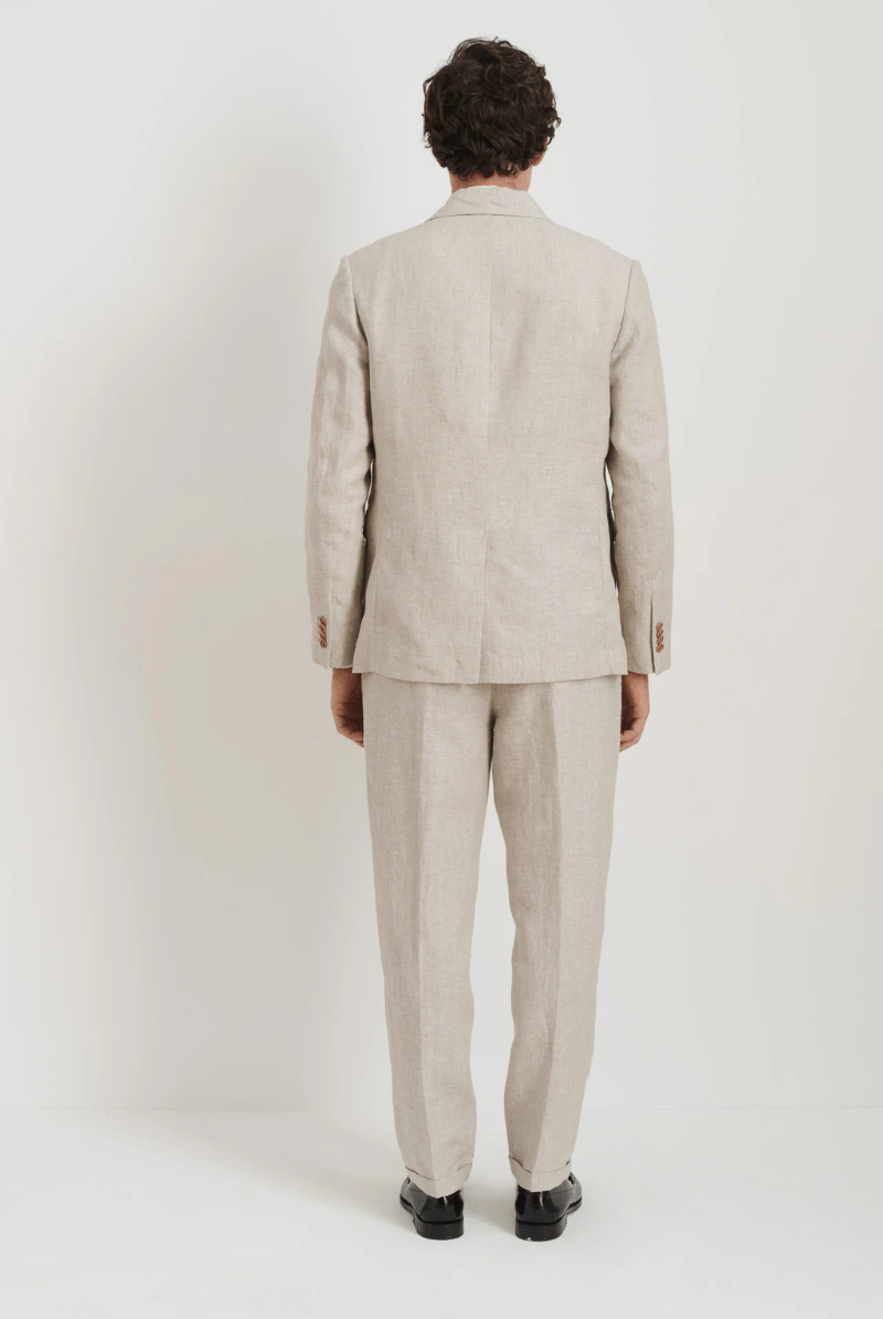 Standard Pleated Pant in Flax Linen - Alex Mill - Archery Close