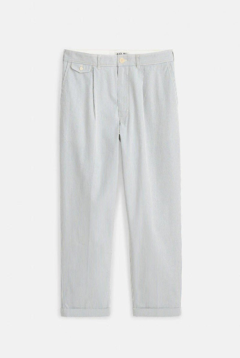 Standard Pleated Pant In Seersucker - Alex Mill - Archery Close
