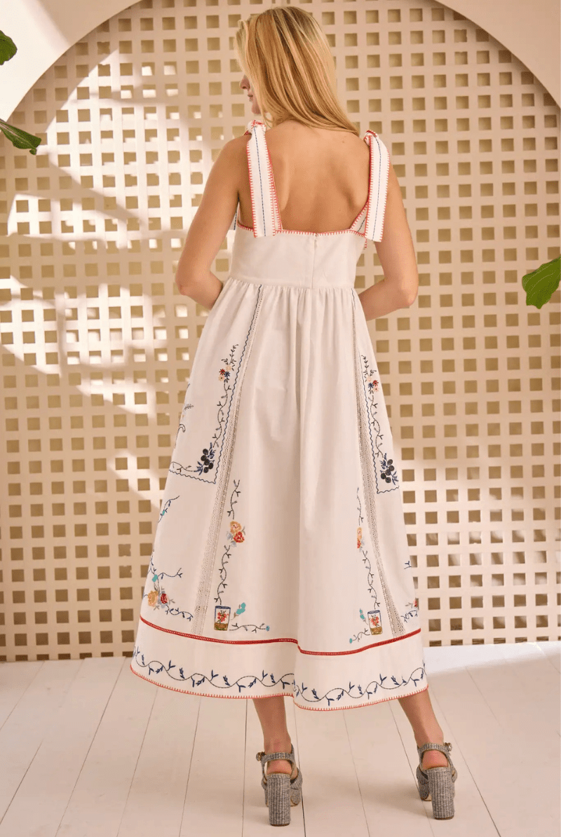 Stefy Dress in Multi Embroidery - Hunter Bell - Archery Close