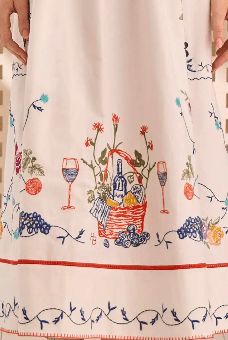 Stefy Dress in Multi Embroidery - Hunter Bell - Archery Close