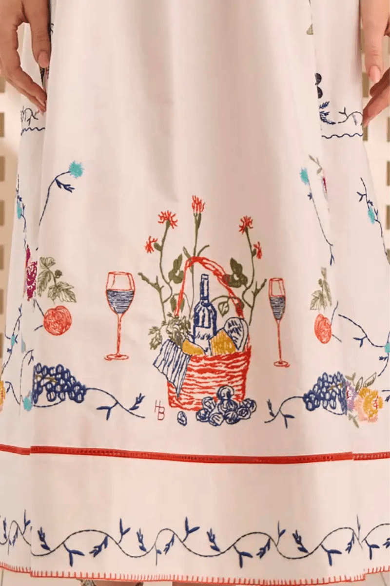 Stefy Dress in Multi Embroidery - Hunter Bell - Archery Close