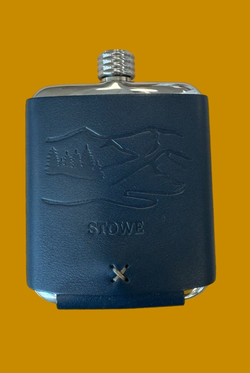 Stowe Leather Wrapped Stainless Flask - Whiskey Leatherworks - Archery Close