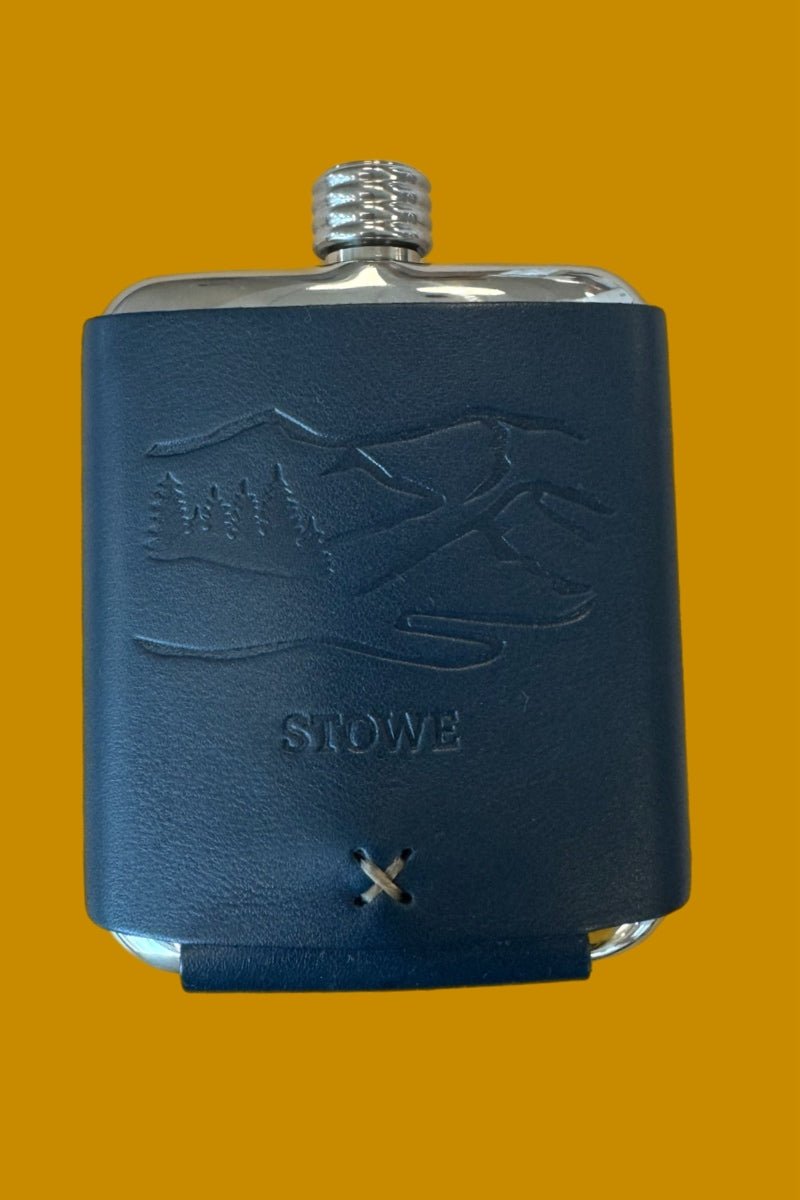 Stowe Leather Wrapped Stainless Flask - Whiskey Leatherworks - Archery Close