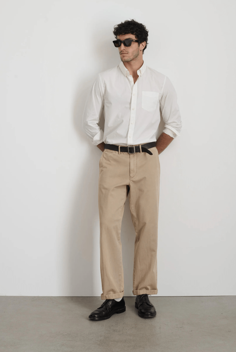 Straight Leg Pant in Vintage Wash Chino - Alex Mill - Archery Close