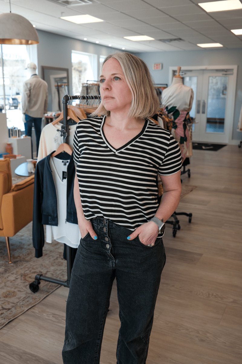 Striped V - Neck - Archery Close - Archery Close