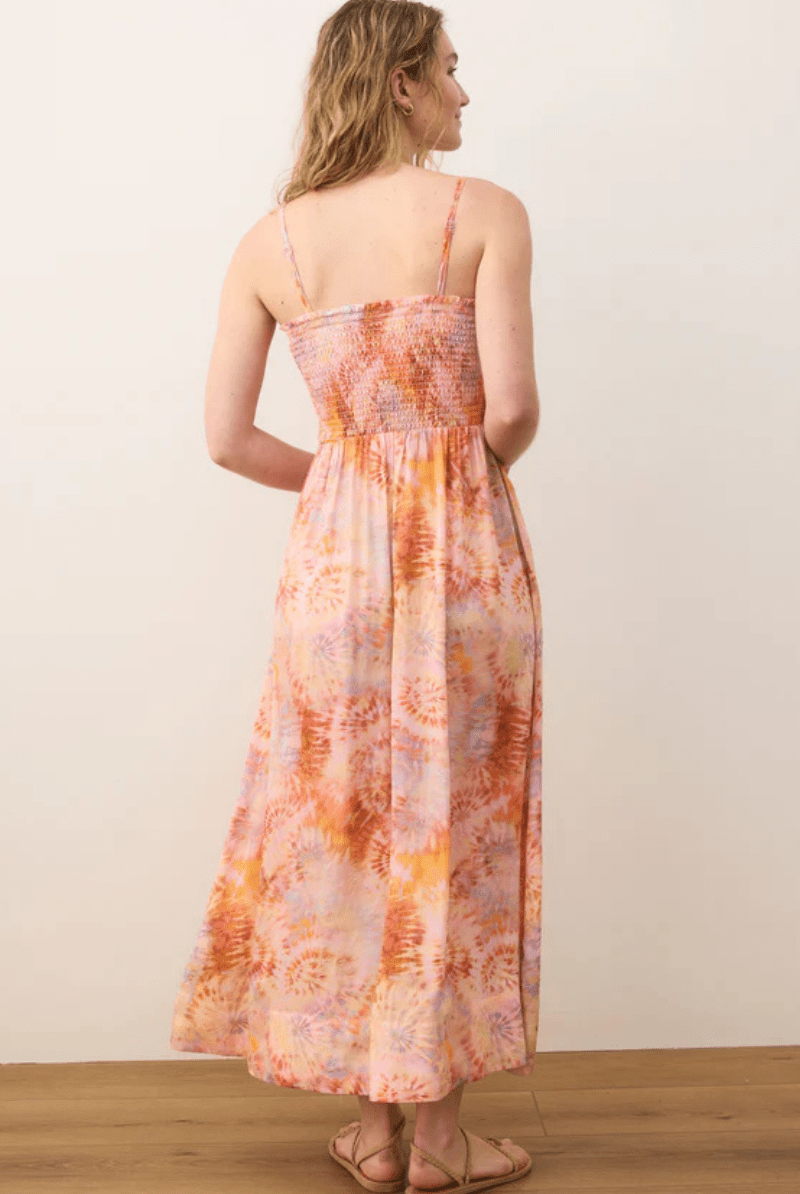 Sutton Strapless Maxi Dress in Tie Dye - Marine Layer - Archery Close