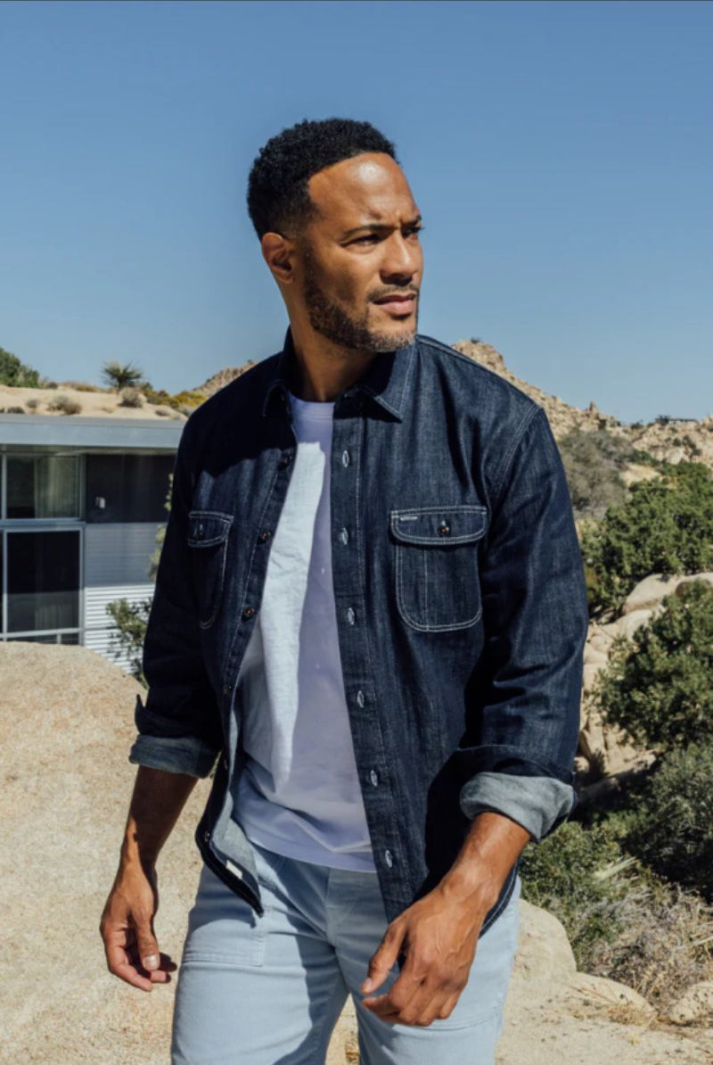 The Brace Shirt - Loose Weave Indigo - Hiroshi Kato - Archery Close