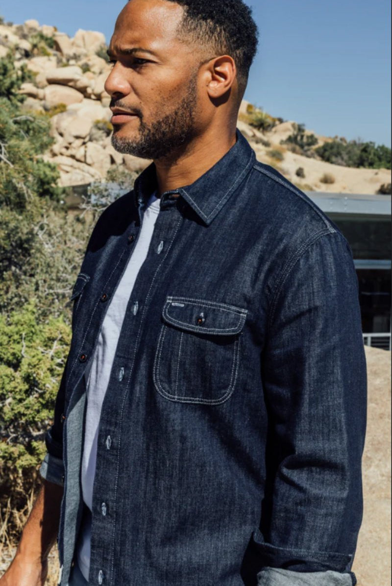 The Brace Shirt - Loose Weave Indigo - Hiroshi Kato - Archery Close