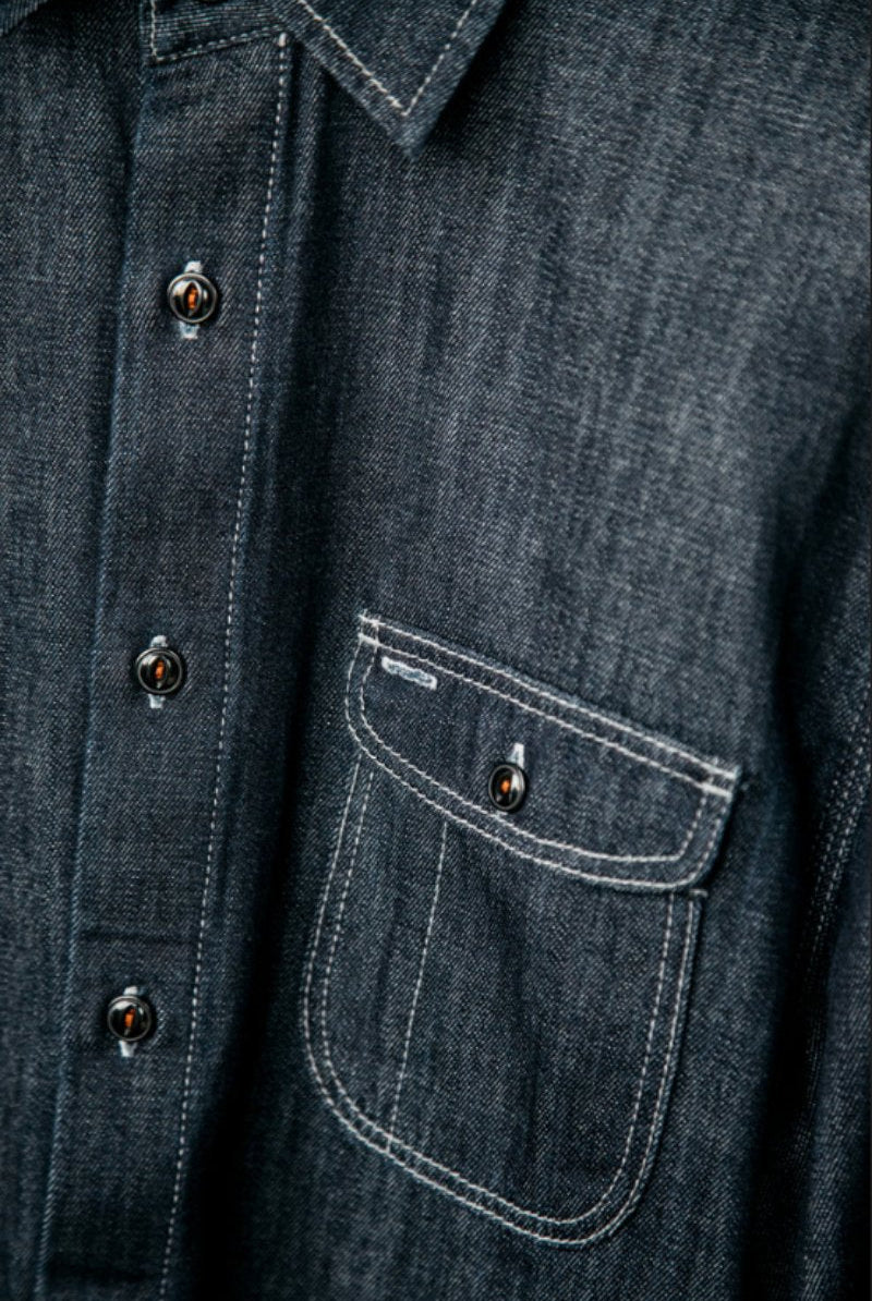 The Brace Shirt - Loose Weave Indigo - Hiroshi Kato - Archery Close