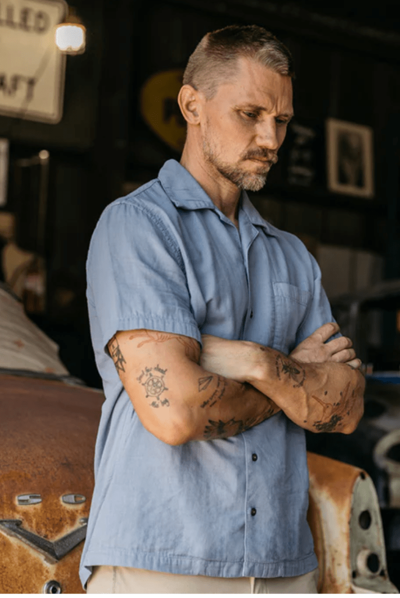 The Wrench Double Gauze in Matte Blue - Hiroshi Kato - Archery Close