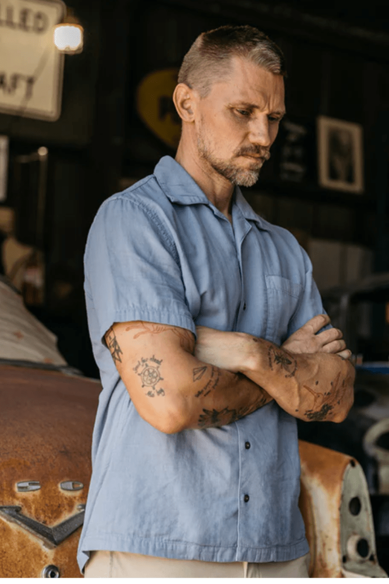 The Wrench Double Gauze in Matte Blue - Hiroshi Kato - Archery Close