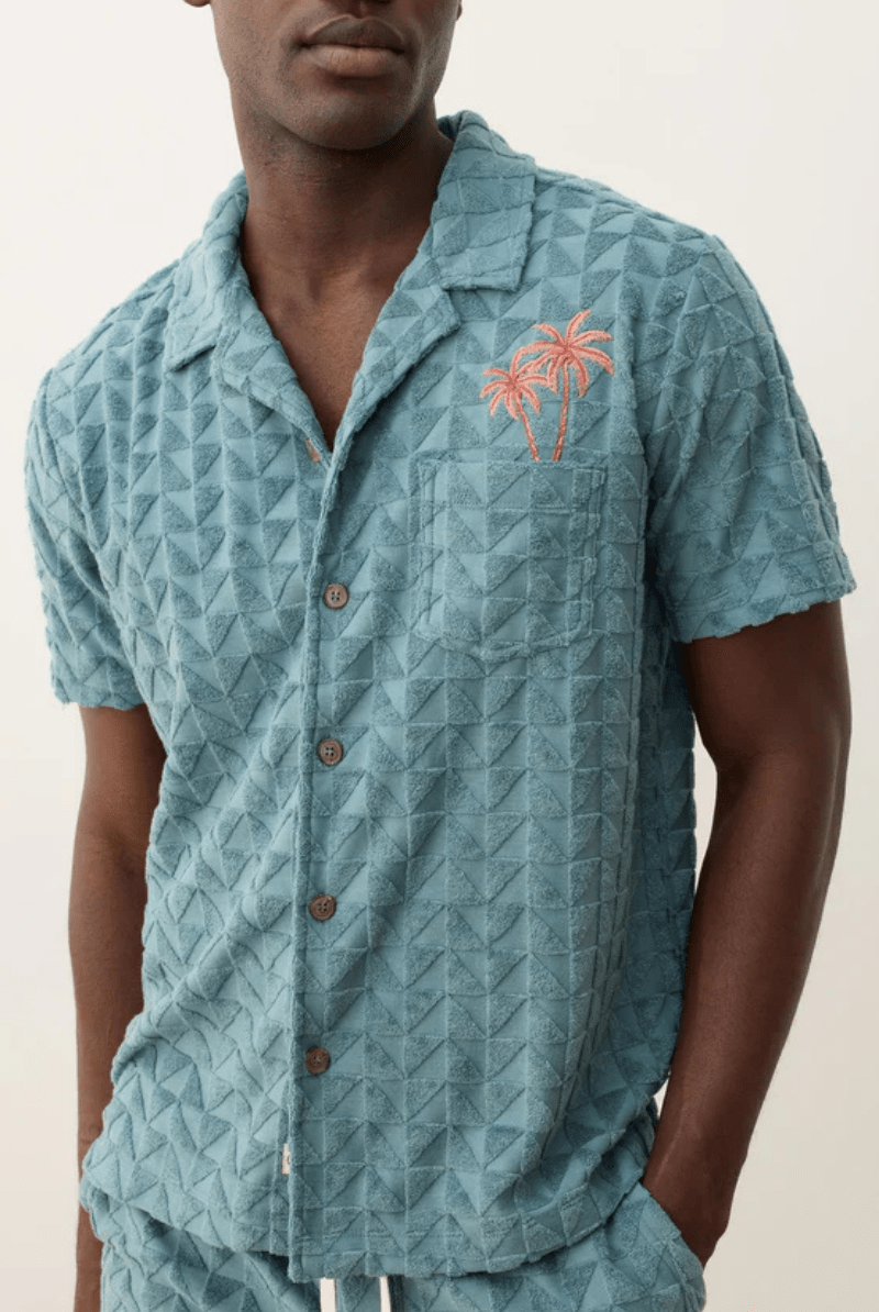 Towel Terry Resort Shirt - Marine Layer - Archery Close