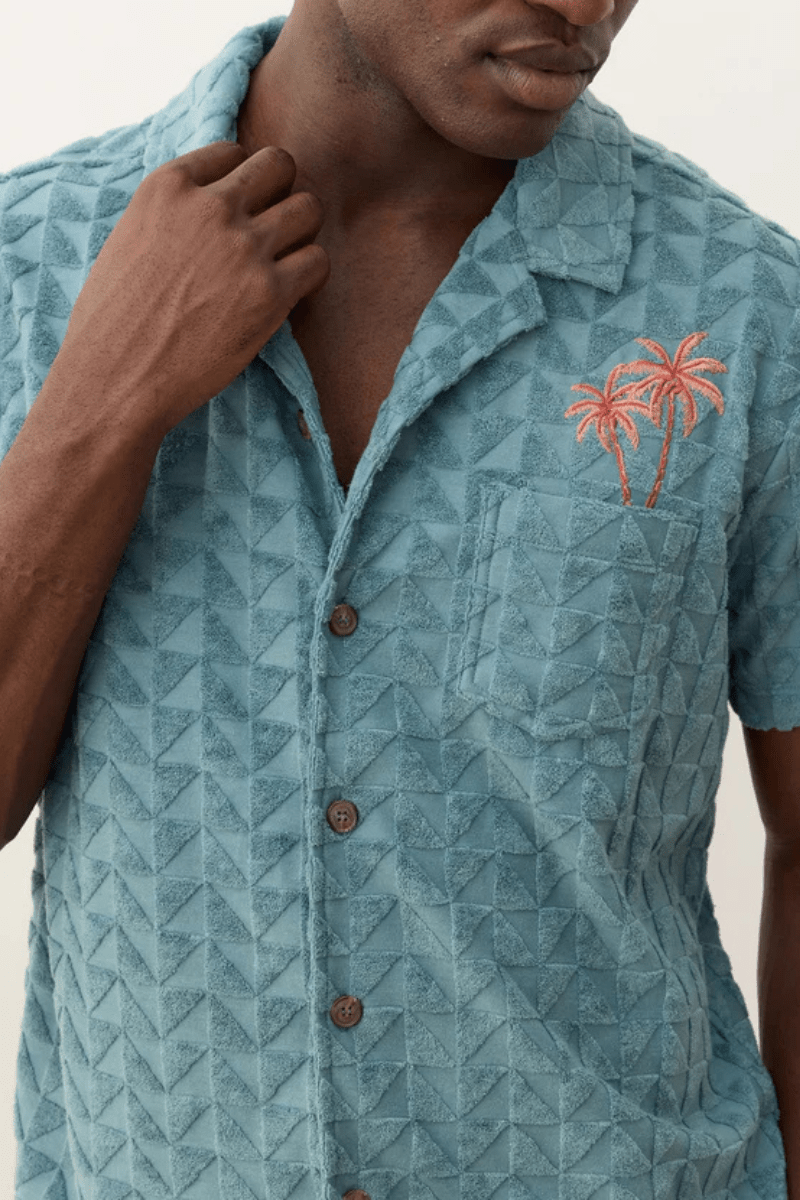 Towel Terry Resort Shirt - Marine Layer - Archery Close