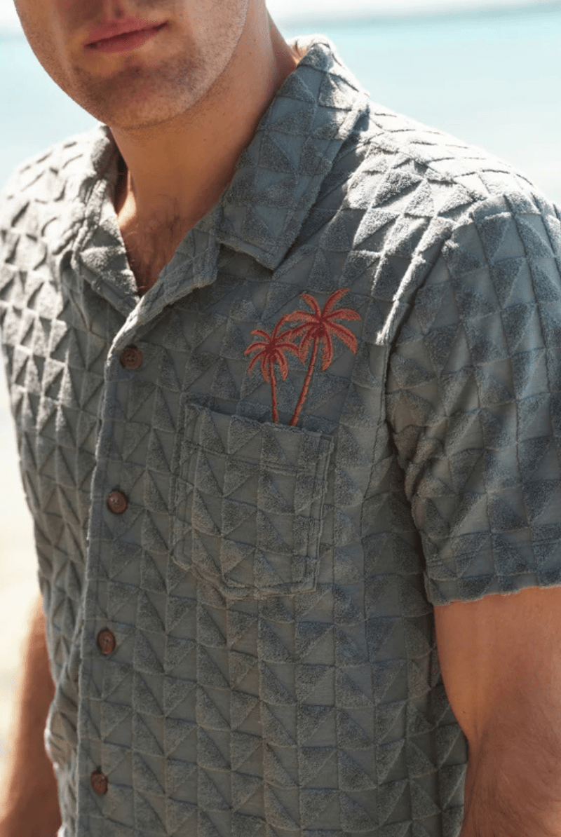 Towel Terry Resort Shirt - Marine Layer - Archery Close