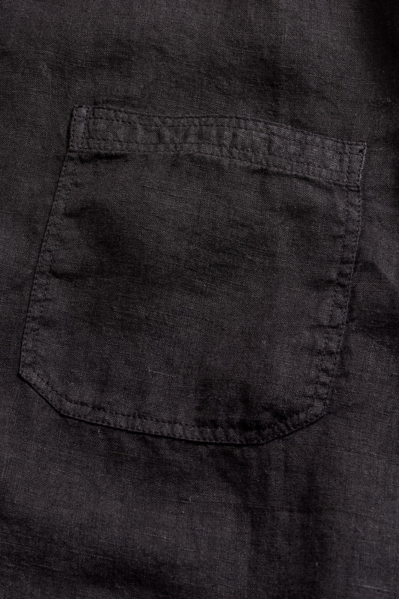 Tuscumbia Linen Shirt in Black - Billy Reid - Archery Close