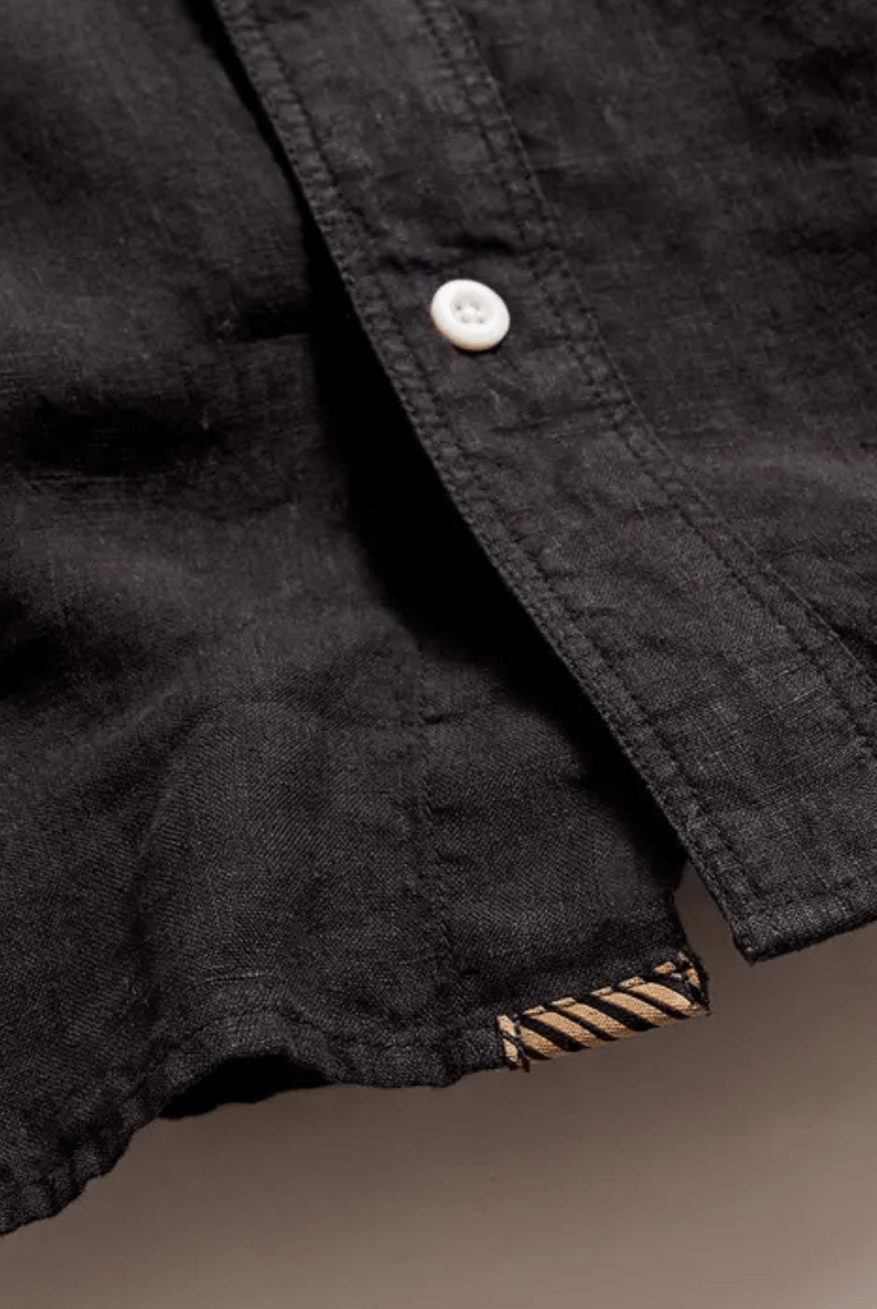Tuscumbia Linen Shirt in Black - Billy Reid - Archery Close
