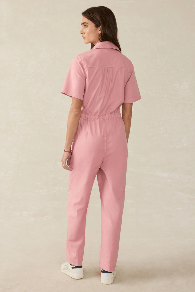Utility Twill Raven Jumpsuit in Baroque Rose - Faherty Brand - Archery Close
