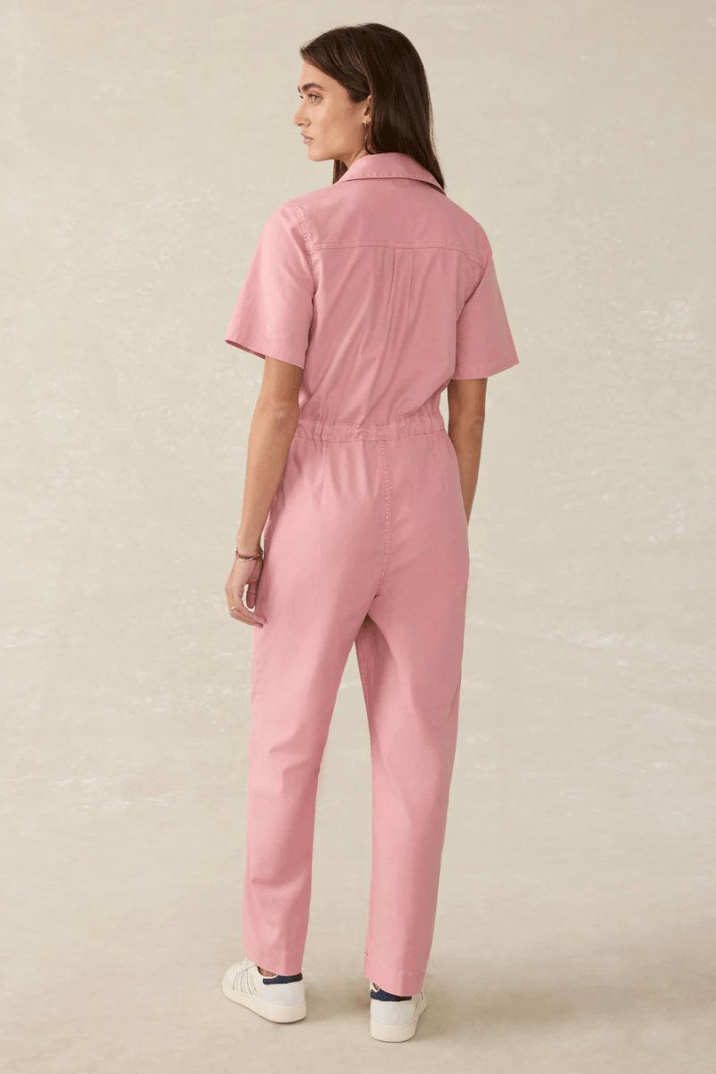 Utility Twill Raven Jumpsuit in Baroque Rose - Faherty Brand - Archery Close