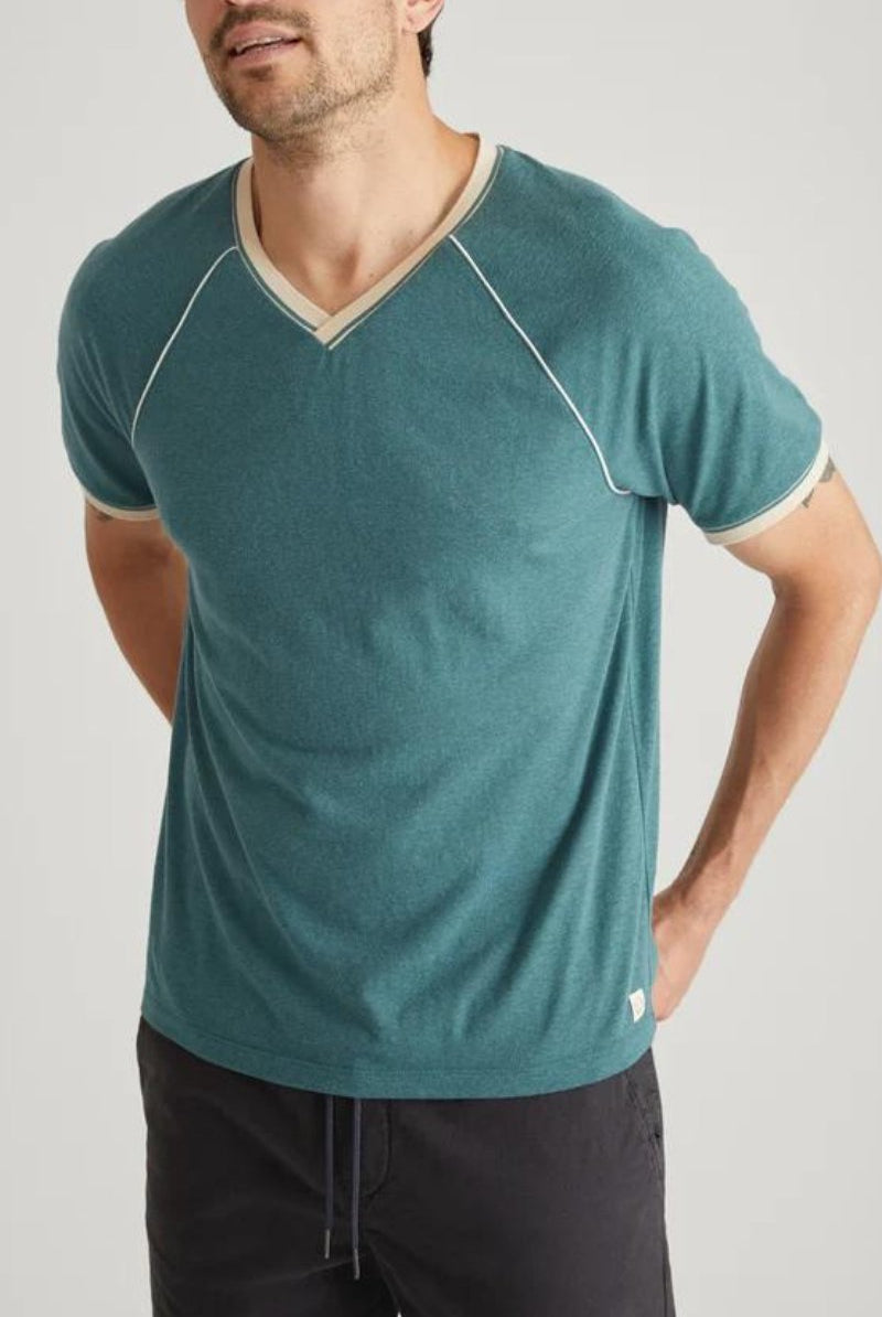 Varsity V - Neck Tee - Mallard Green - Marine Layer - Archery Close