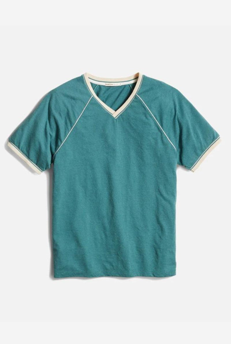 Varsity V - Neck Tee - Mallard Green - Marine Layer - Archery Close