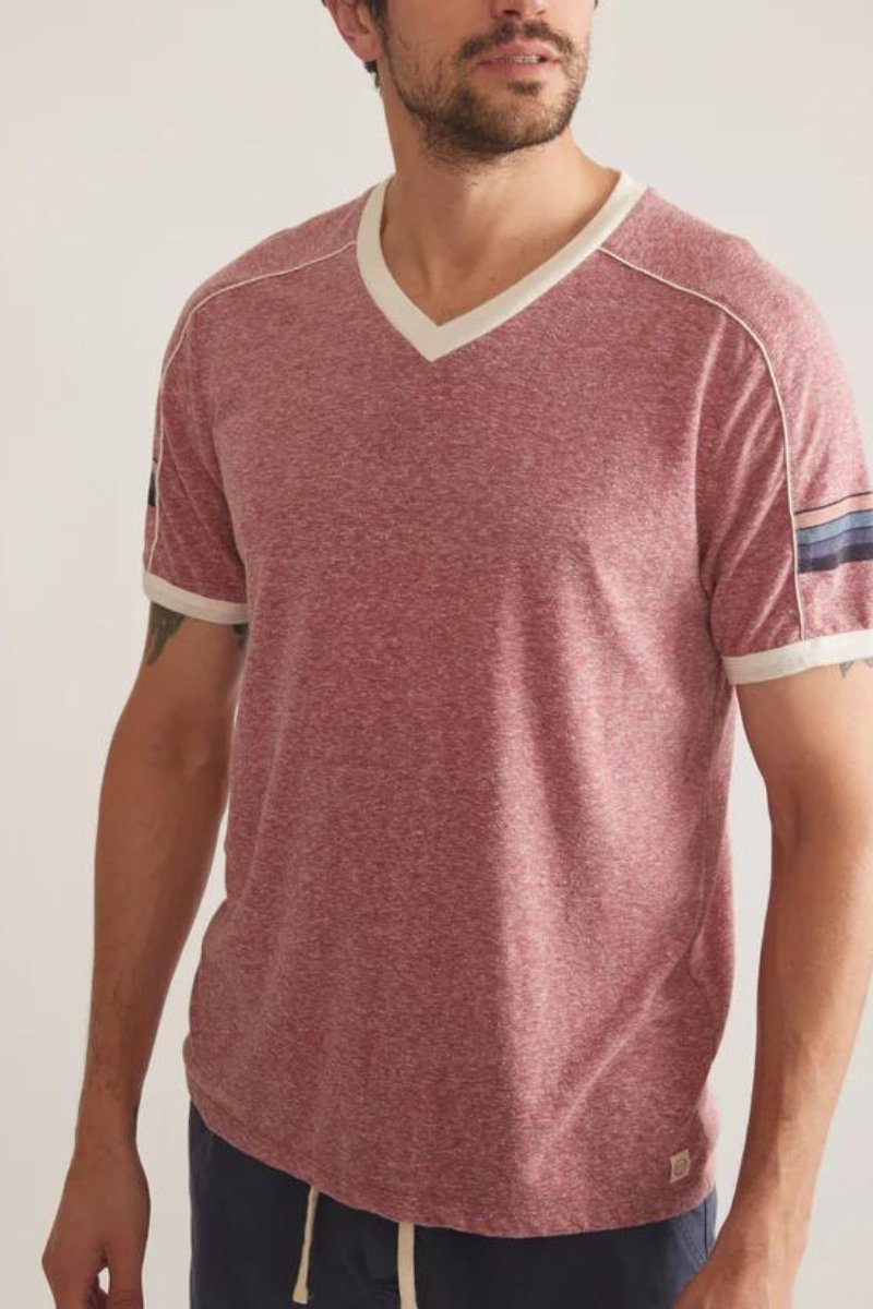 Varsity V Neck Tee - Marine Layer - Archery Close