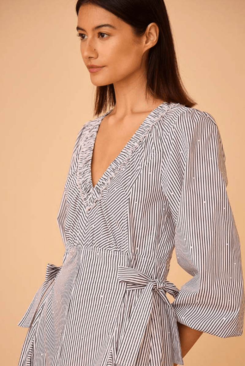 Vera Dress in Embellished Croquet Stripe - Hunter Bell - Archery Close